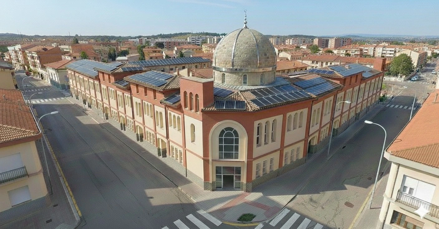 Architectural render of the mosque